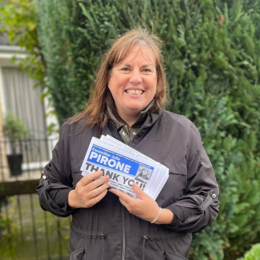 Julie out canvassing